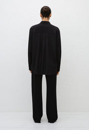 Long Sleeve Silk Shirt - Black - Matteau